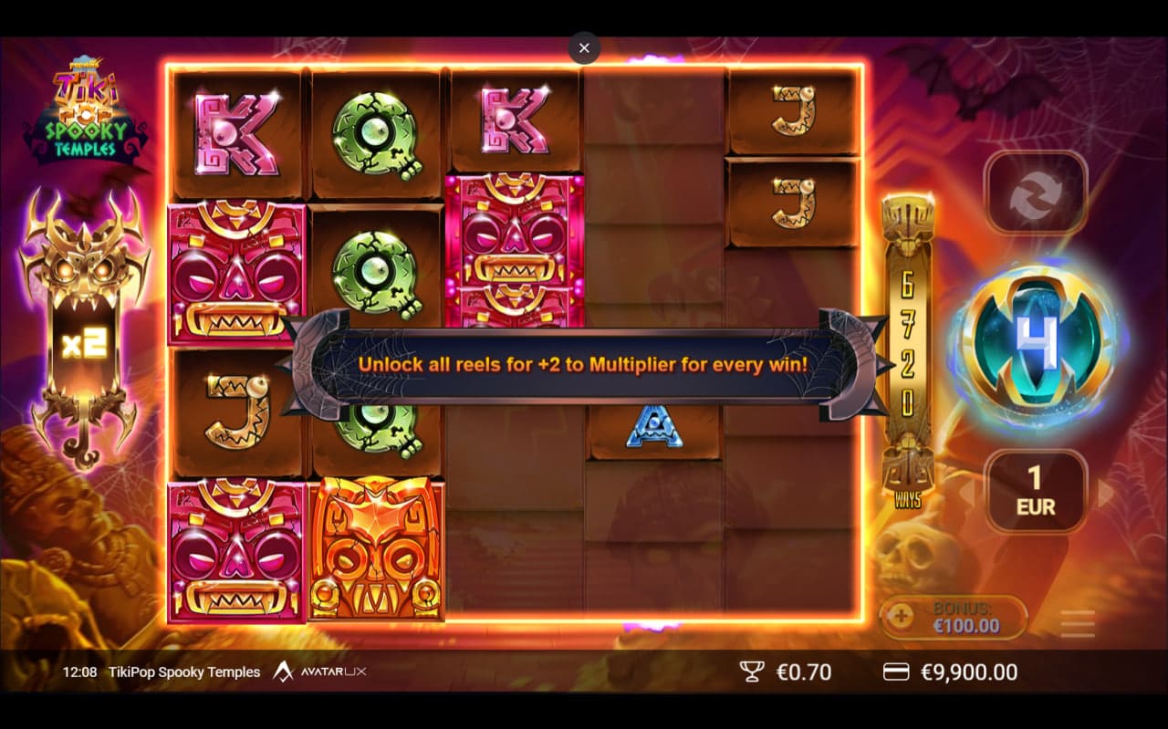 TikiPop Spooky Temples bonus rounds